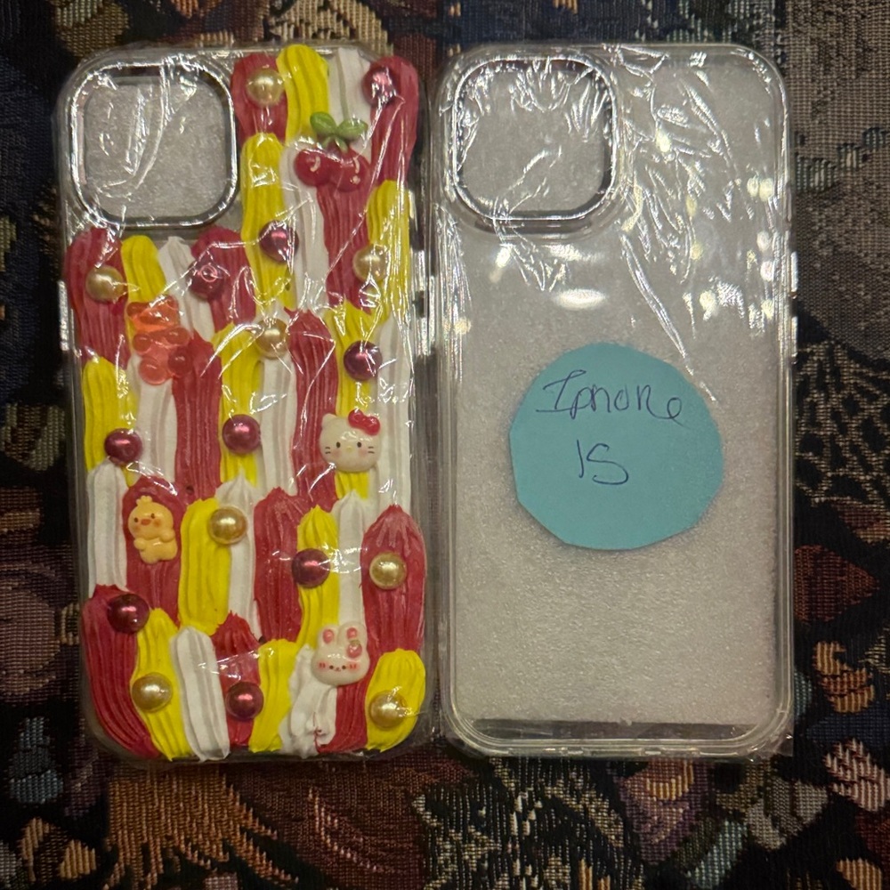 Decorative iPhone 15 pro Case - Red and Yellow